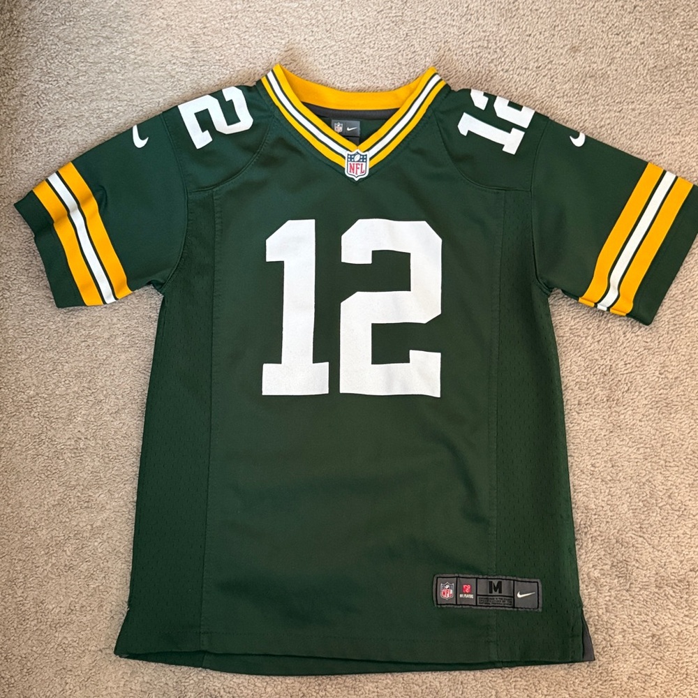 Nike Green Jersey with Yellow Stripes